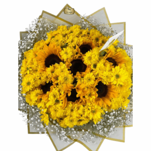 🌼 Ramo de Girasoles y Pompones Amarillos – Las Palmas Floristería Bogotá | Entrega a Domicilio en Bogotá