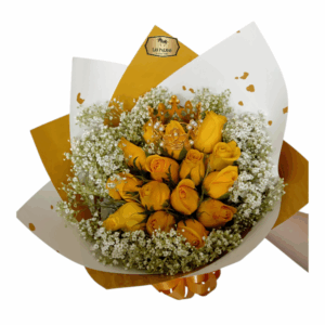 👑 Ramo de Rosas Amarillas con Corona Dorada – Las Palmas Floristería Bogotá | Entrega a Domicilio en Bogotá