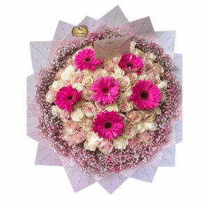 💖🌷 Ramo de Rosas y Gerberas Rosadas – Las Palmas Floristería Bogotá | Entrega a Domicilio en Bogotá