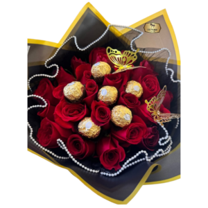 🌹 Bouquet de Rosas Rojas con Chocolates Ferrero | Floristería Las Palmas Bogotá y Cali