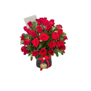 🌹 Arreglo Floral de Rosas Rojas en Caja Redonda | Floristería Las Palmas Bogotá y Cali