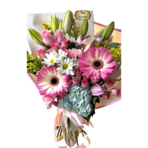 🌸 Bouquet Mixto de Flores Rosadas y Blancas | Arreglo Elegante Bogotá