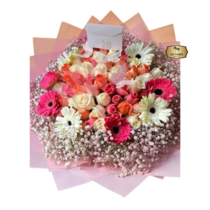 🌸 Bouquet Pastel de Rosas y Gerberas | Arreglo Romántico Premium Bogotá