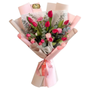 🌷 Bouquet de Tulipanes Rosados y Flores Premium | Ramo Elegante y Delicado Bogotá