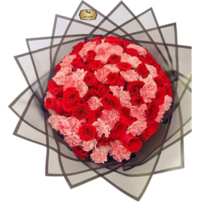 Ramo Gigante de Rosas Rojas y Claveles Rosados | Bouquet Romántico de Lujo Bogotá