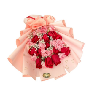 Ramo de Rosas Rojas y Claveles Rosados | Bouquet Romántico Bogotá
