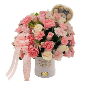 Caja de Flores con Rosas, Claveles y Chocolates | Regalo Bogotá