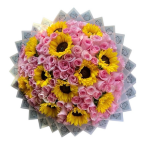 Ramo Gigante de Girasoles y Rosas Rosadas | Bouquet de Lujo Bogotá